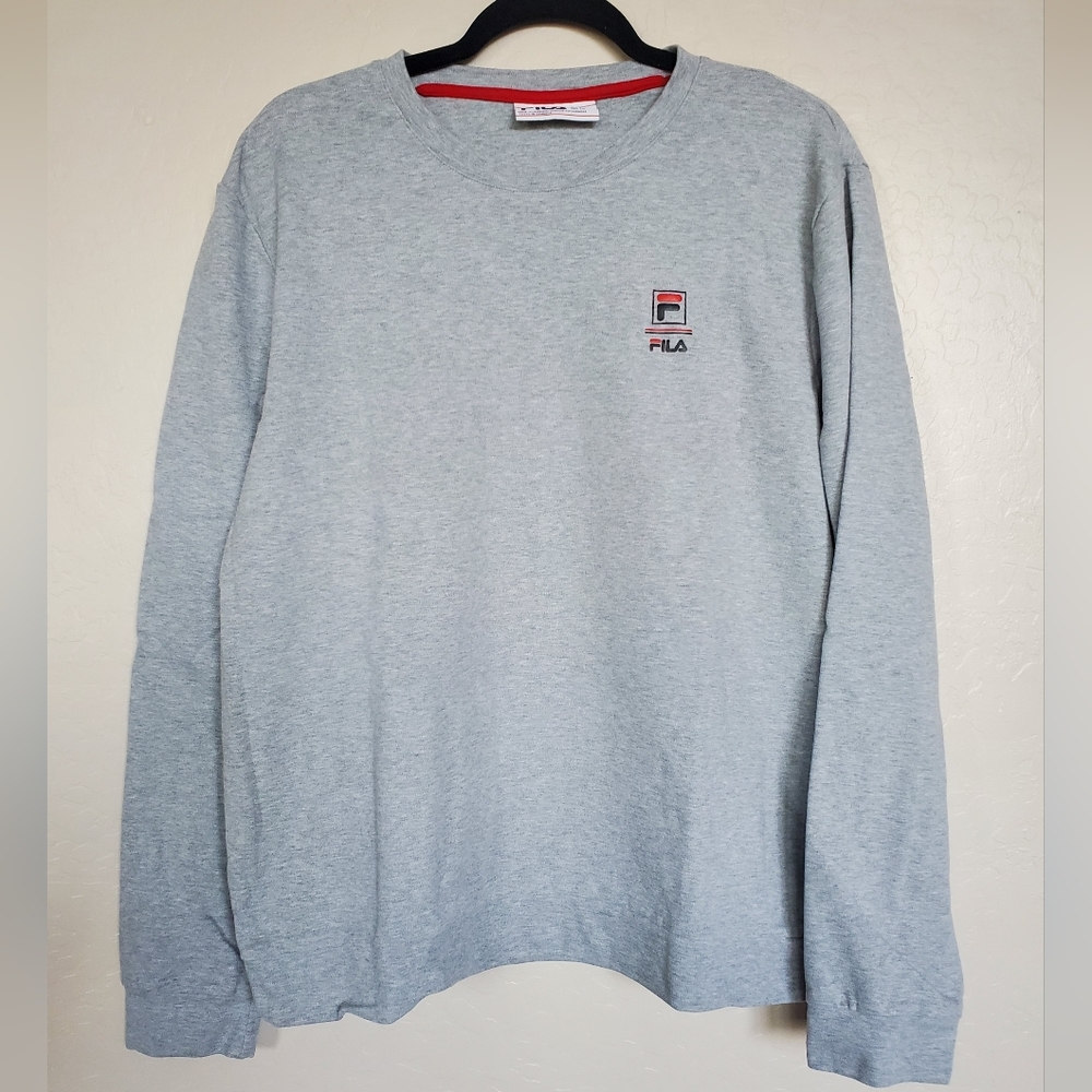 Fila Heathered Gray Crewneck Sweatshirt Activewear Men's Size Large